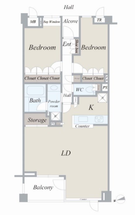 東急ドエルアルス代々木参宮橋 4F号室 間取り