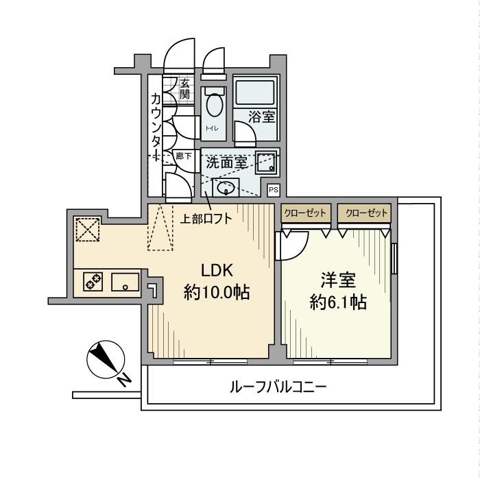 イトーピア神宮外苑エストゥディオ 間取り図