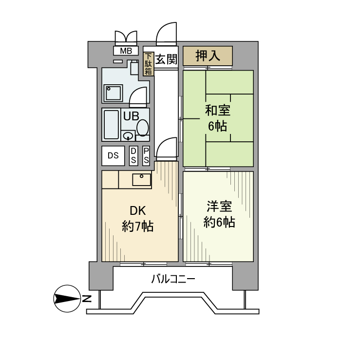 北品川サンハイツ 702号室 間取り