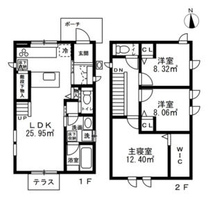 杉並区高井戸東2丁目戸建 間取り図