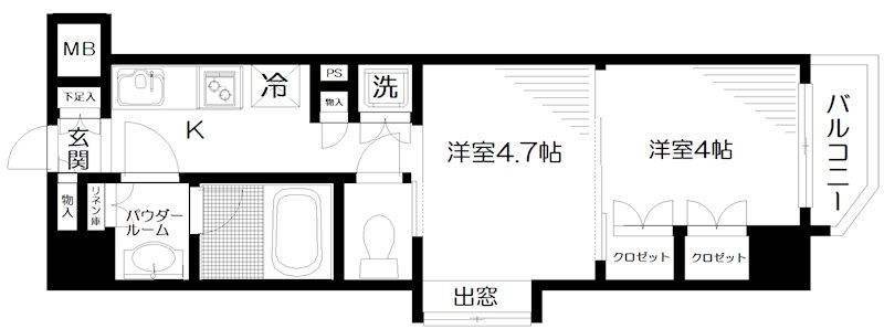 日神デュオステージ新宿若松町 601号室 間取り