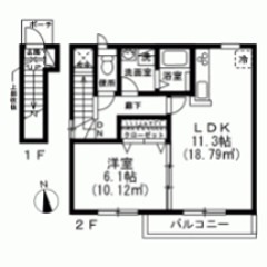 エクレール浜田山 201号室 間取り