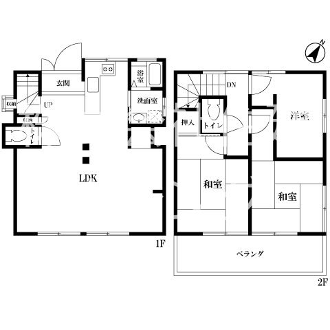 フルリノベーション済　幡ヶ谷戸建　リビング広々 間取り