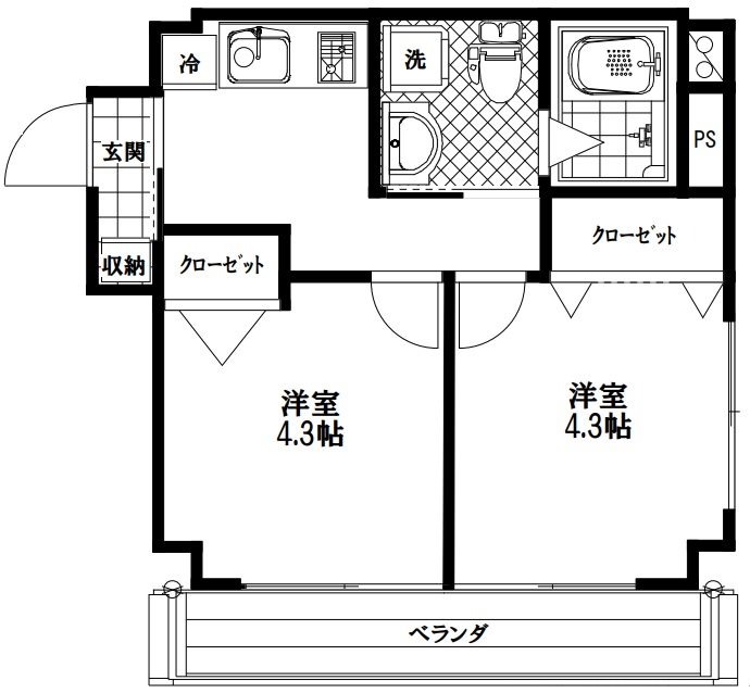 諏訪町マンション 201号室 間取り
