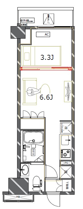 ジェノヴィア四谷三丁目グリーンヴェール 1003号室 間取り