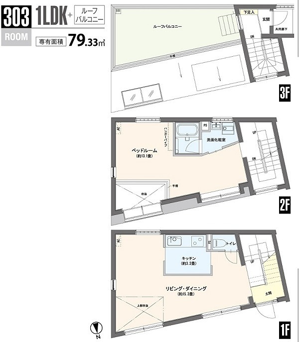 IKENOUE04 303号室 間取り