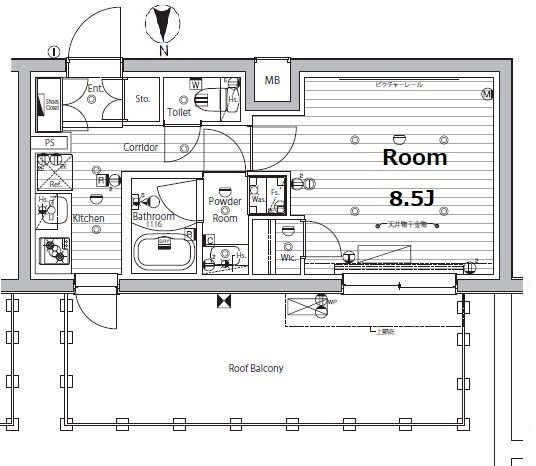 メイクスデザイン学習院下 502号室 間取り
