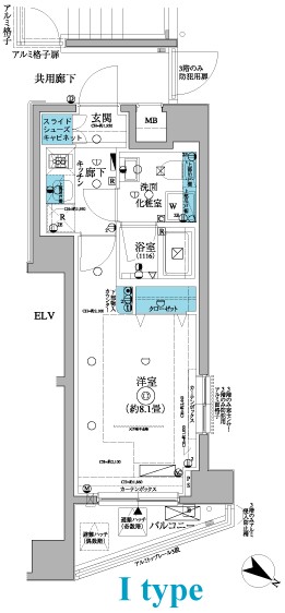 フェニシア三軒茶屋 605号室 間取り