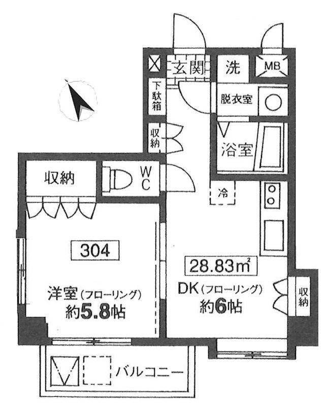 グロントホーム 304号室 間取り