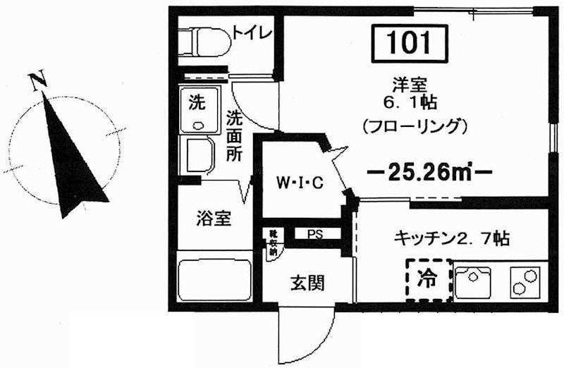 メゾンブラッシュ代々木上原 101号室 間取り