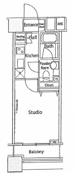 ファーストリアルタワー新宿 0511号室 間取り