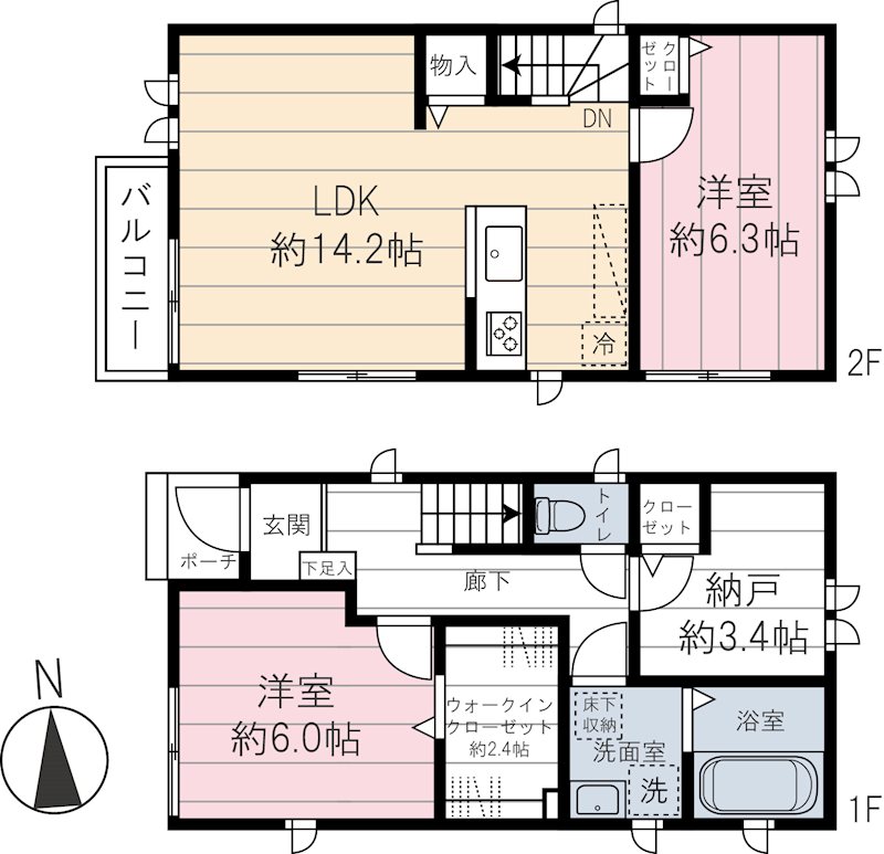 北新宿2丁目戸建 間取り図