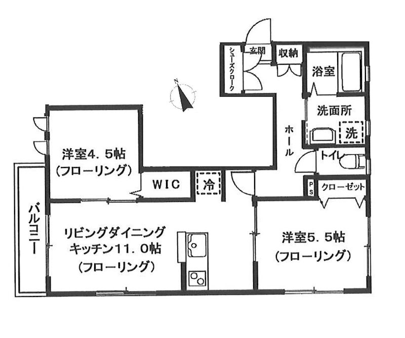 シーダウエスト 302号室 間取り