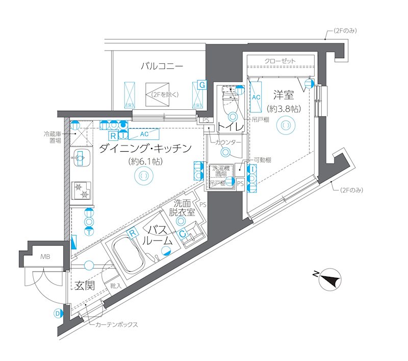 ZOOM方南町  604号室 間取り