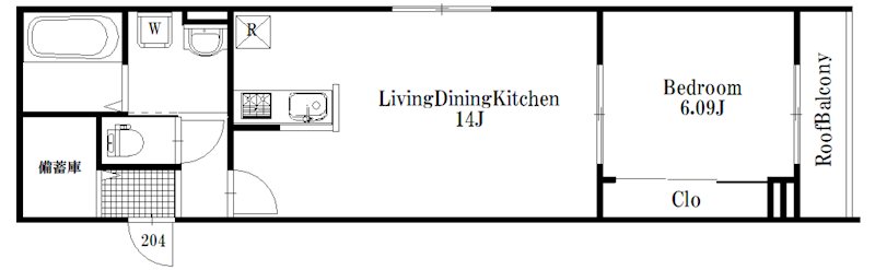 セプテムステラ笹塚 204号室 間取り