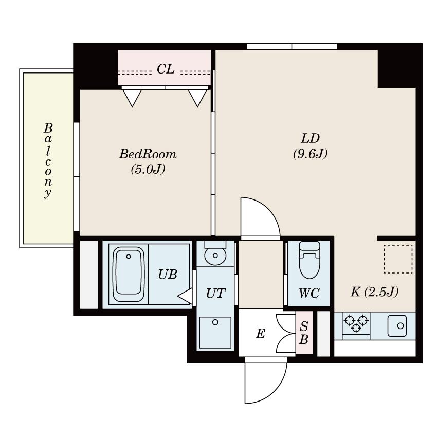 彰文居FRecoA向丘 0804号室 間取り