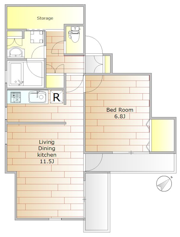 松原ハイツ 201号室 間取り
