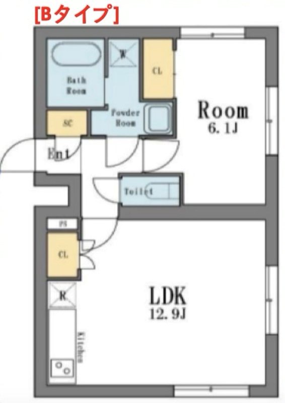 ANQI碑文谷 403号室 間取り