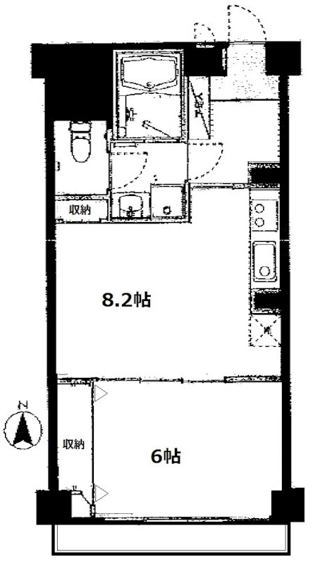 須賀マンション 803号室 間取り
