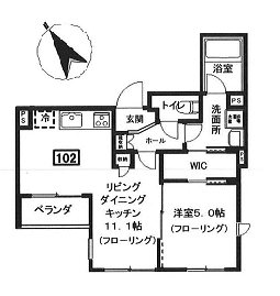 サウス　グレイシア  102号室 間取り