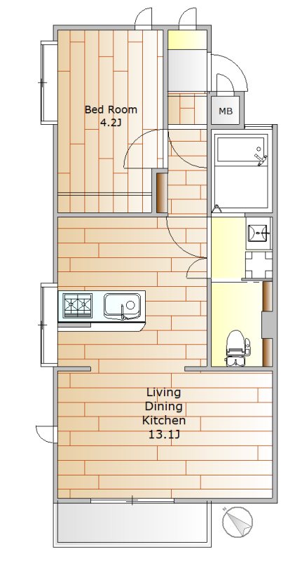 戸越公園アパートメント 201号室 間取り