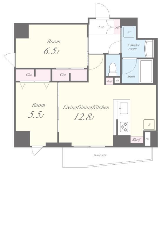 サントゥール駒込 602号室 間取り