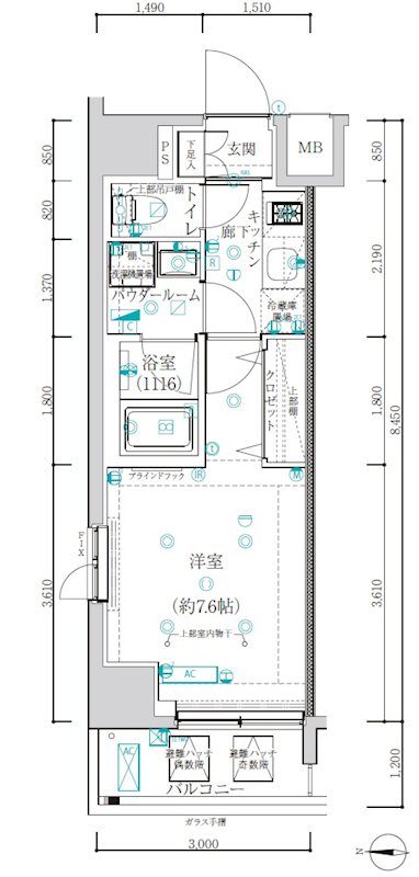 アルテシモレフィナ 904号室 間取り