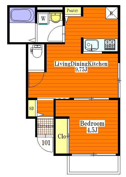 ルアナハウス Room1号室 間取り