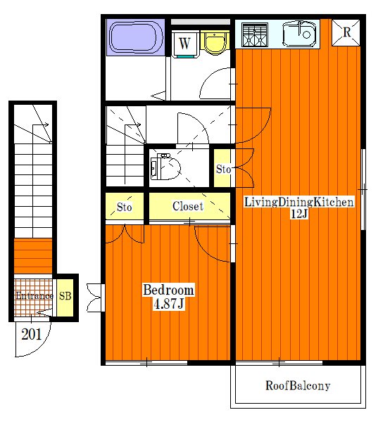 ルアナハウス Room2号室 間取り