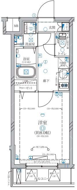 ディアレイシャス等々力 303号室 間取り