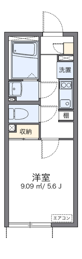 レオネクストＵＢＵＫＡＴＡ 202号室 間取り