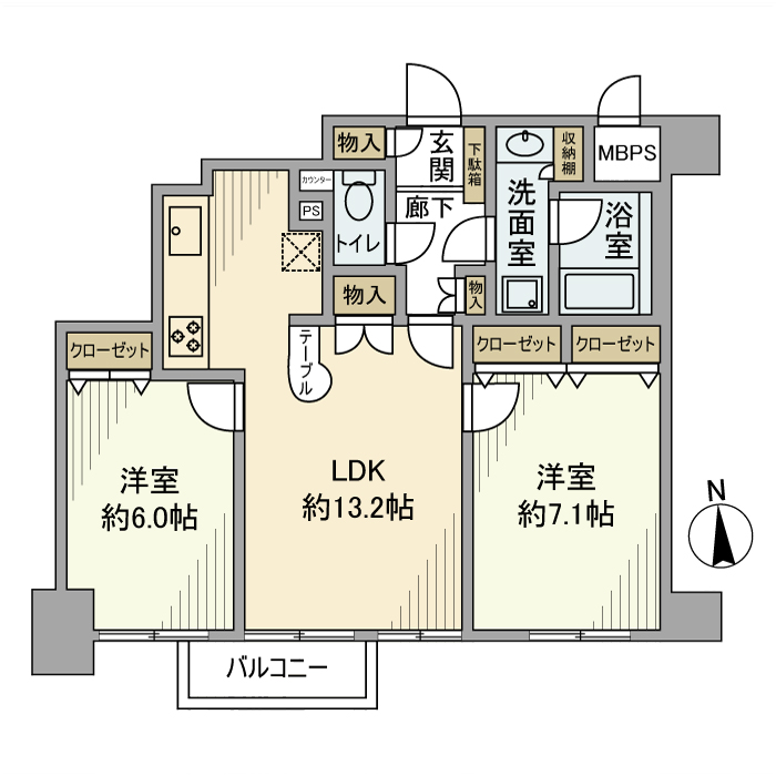 日神パレステージ西麻布 1002号室 間取り