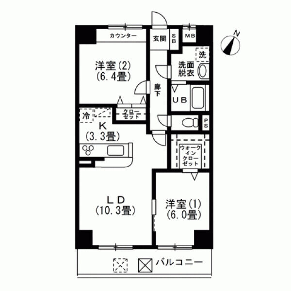シェルフブラン上馬小泉公園 210号室 間取り