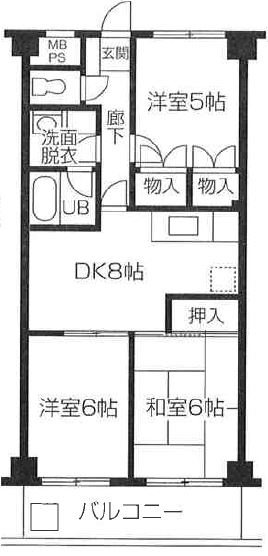 エステート柿の木 209号室 間取り