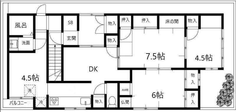 渡辺マンション 401号室 間取り