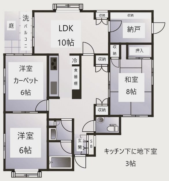 Green　House 101号室 間取り