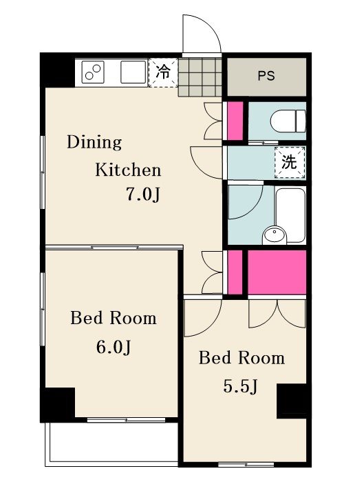 The globe 下北沢 401号室 間取り