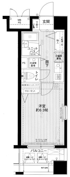 メインステージ赤坂Ⅱ 801号室 間取り