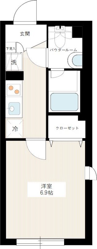 ハーモニーフラッツ中目黒 0302号室 間取り
