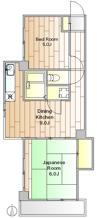 等々力フラワーガーデン 109号室 間取り
