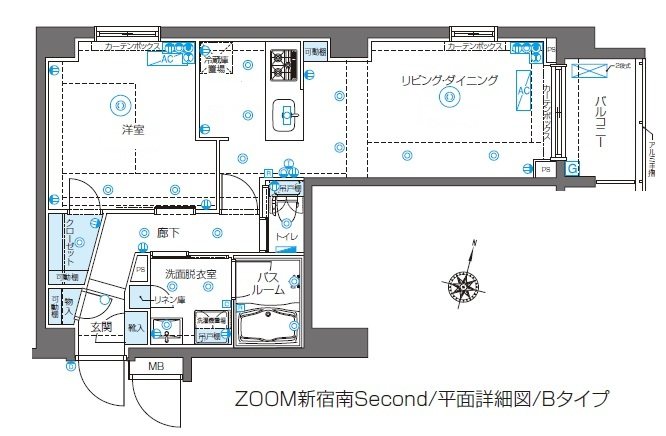 ZOOM新宿南Second 302号室 間取り