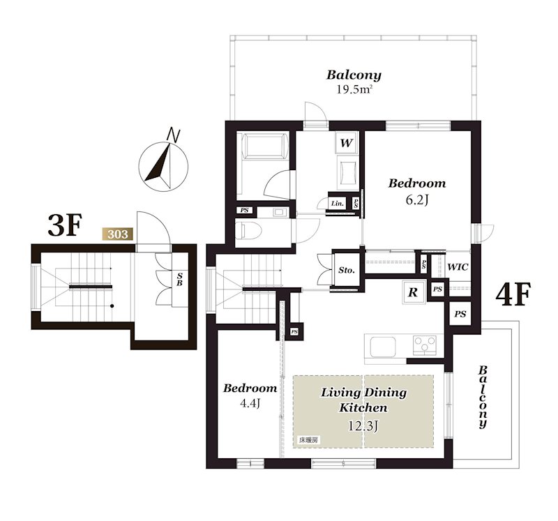 風香西新宿 間取り図