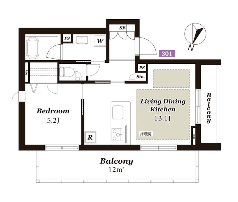 風香西新宿 間取り図