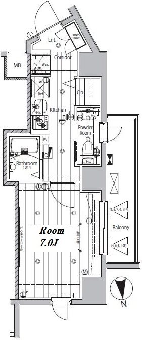 メイクスデザイン神楽坂 1001号室 間取り