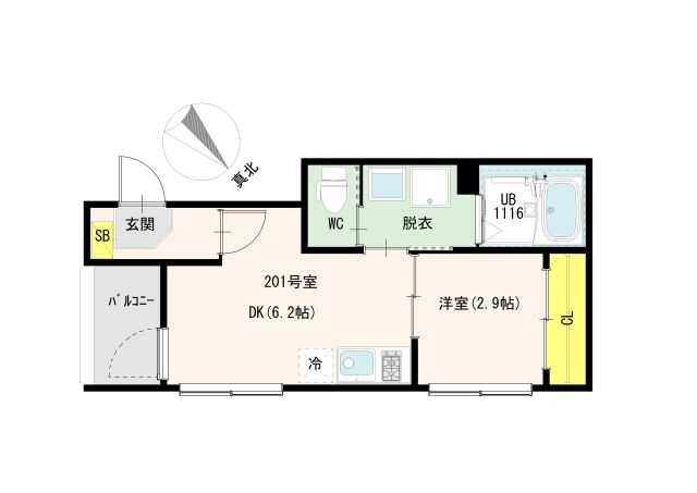 アルテアテラス池袋 201号室 間取り
