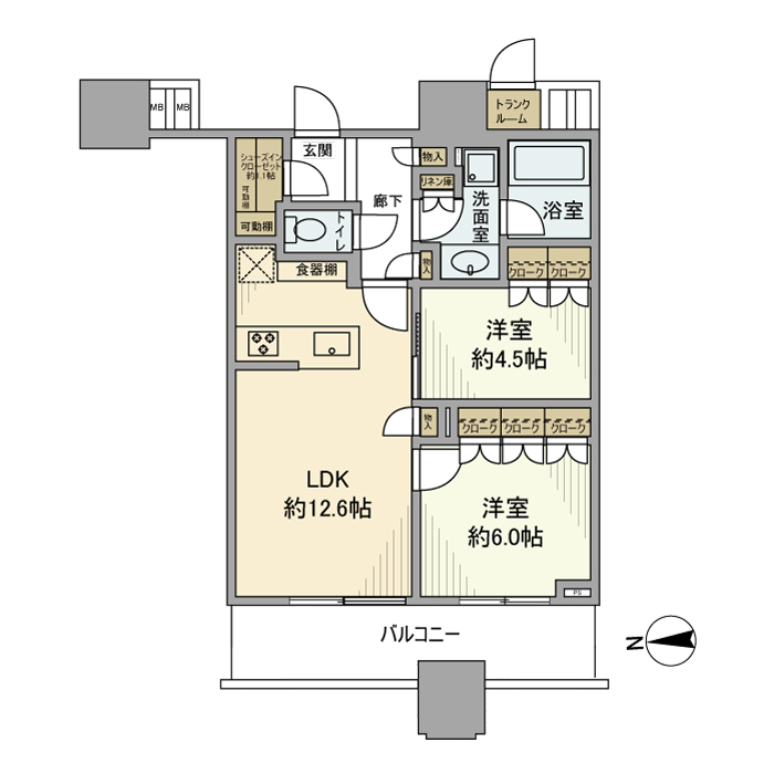 パークシティ大崎ザタワー 2004号室 間取り