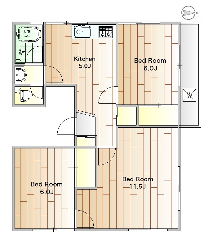 キャッスル自由が丘 101号室 間取り