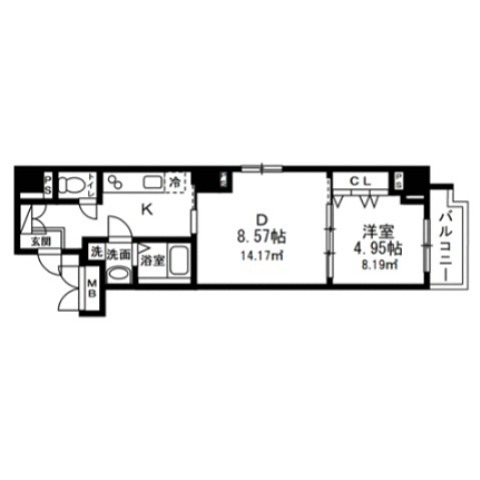 AXIA sugamo 801号室 間取り