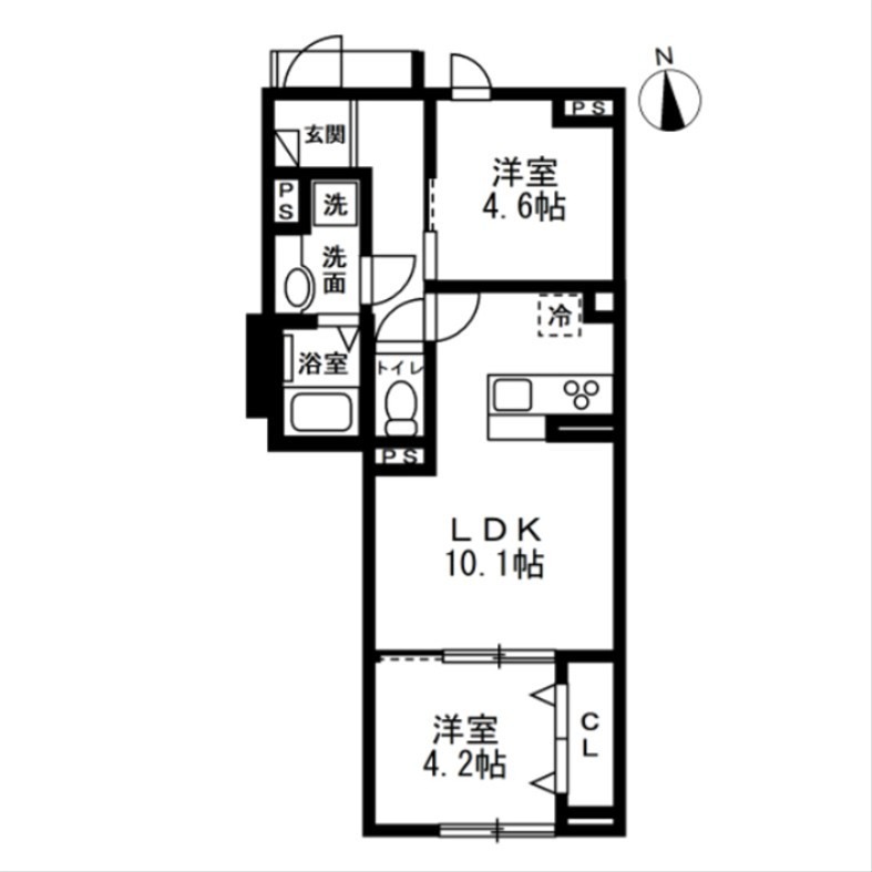 (仮)中野区野方2丁目新築 102号室 間取り