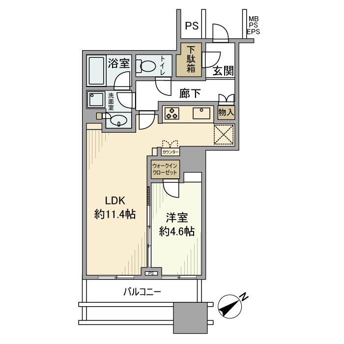 エアライズタワー 3907号室 間取り